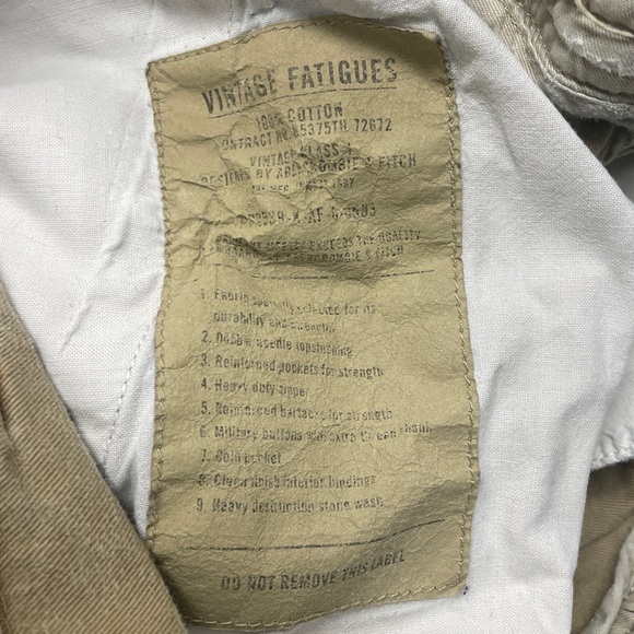 Abercrombie & Fitch Shorts Mens 33 Brown Khaki Vintage Fatigues Cargo Cut offs - Picture 5 of 6